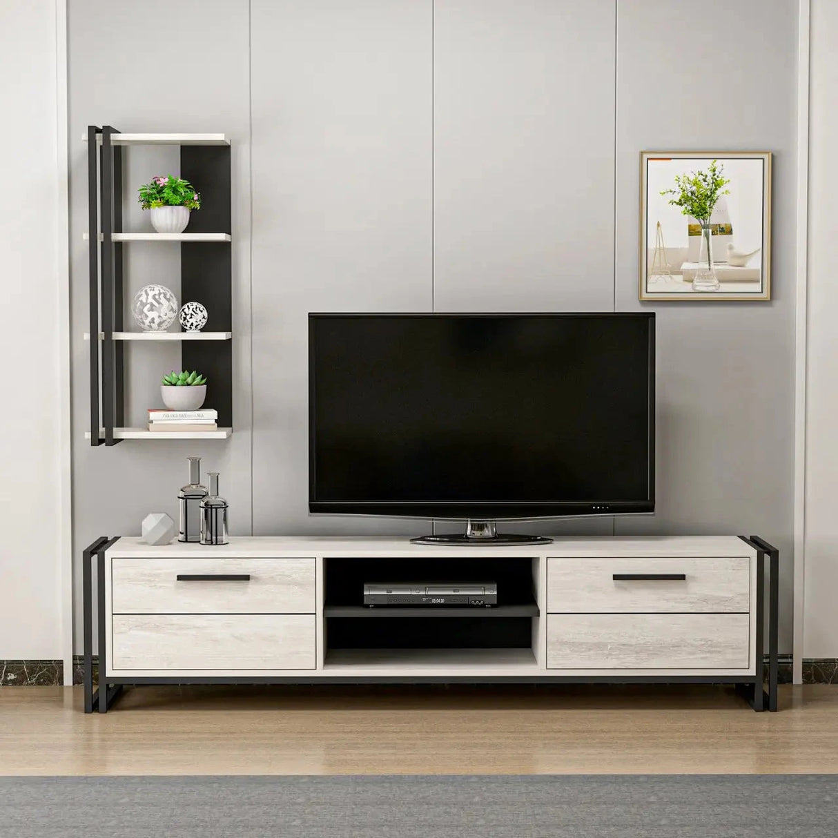 Moritz TV-Möbel getrommeltes weiss - Prime Möbel