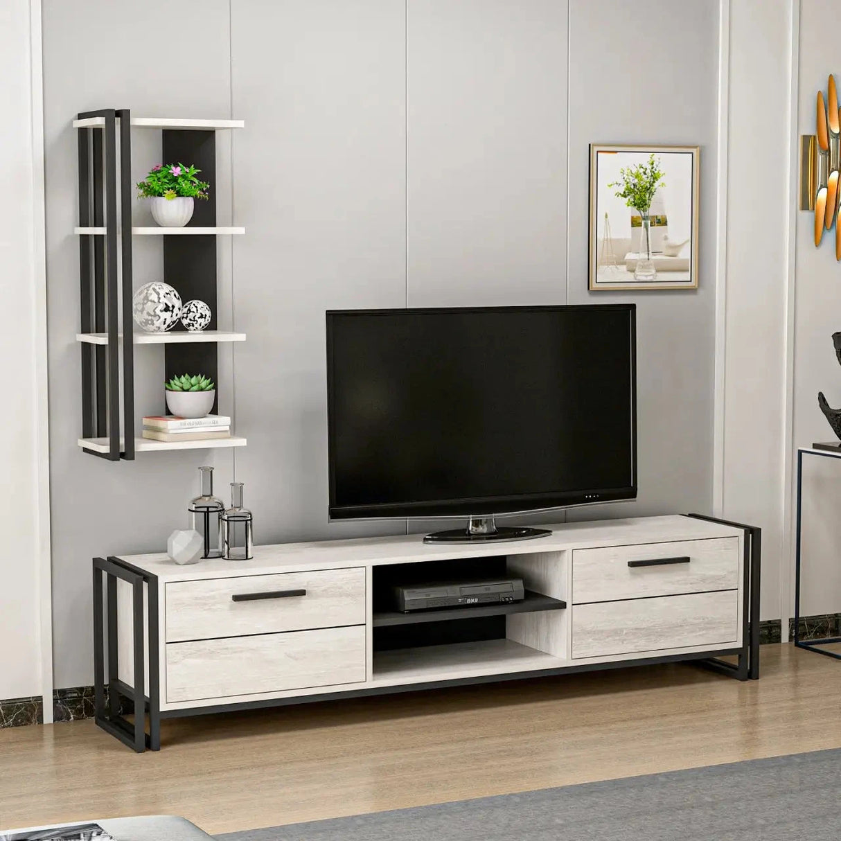 Moritz TV-Möbel getrommeltes weiss - Prime Möbel