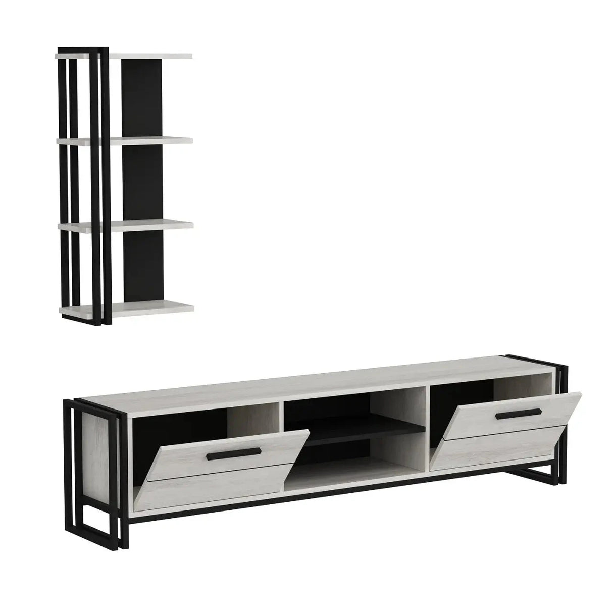 Moritz TV-Möbel getrommeltes weiss - Prime Möbel