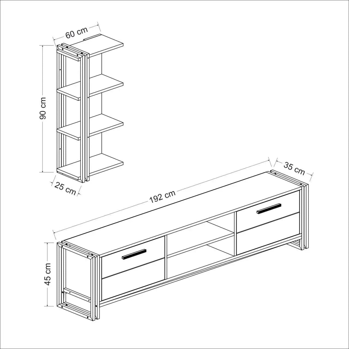 Moritz TV-Möbel getrommeltes weiss - Prime Möbel