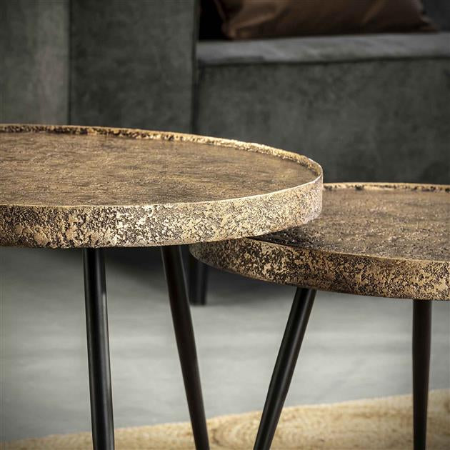 Peso Couchtisch-Set – Eleganz in Antikbronze - Prime Möbel