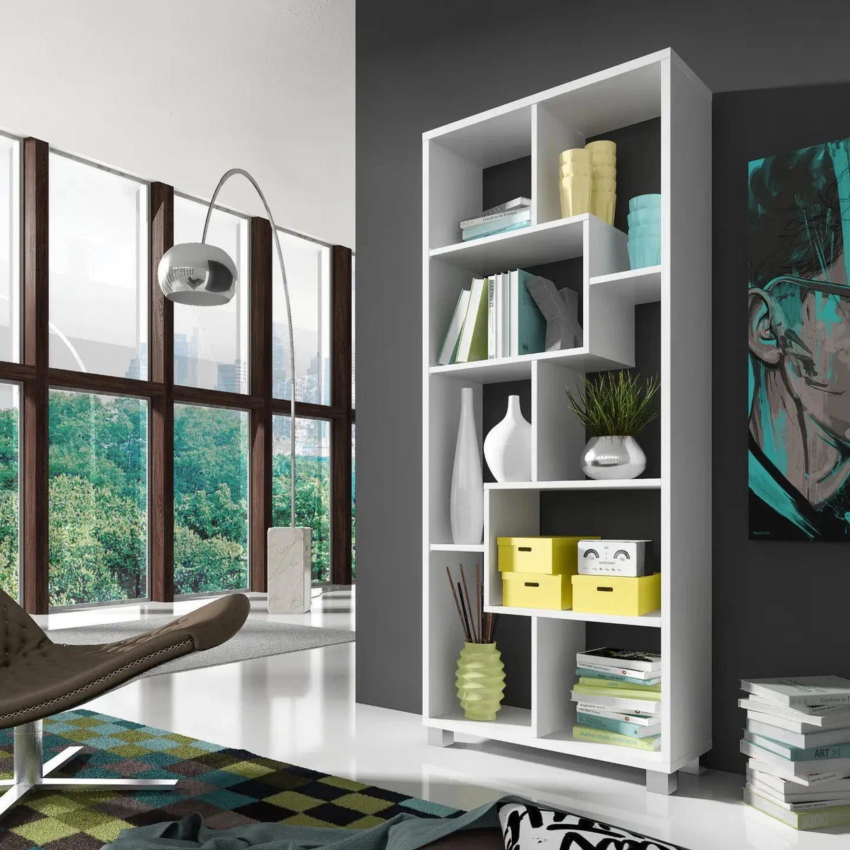 Regal TIM Matt weiss 68,5x161x25 - Prime Möbel