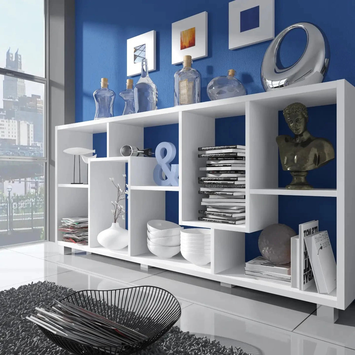 Regal TIM Matt weiss 68,5x161x25 - Prime Möbel