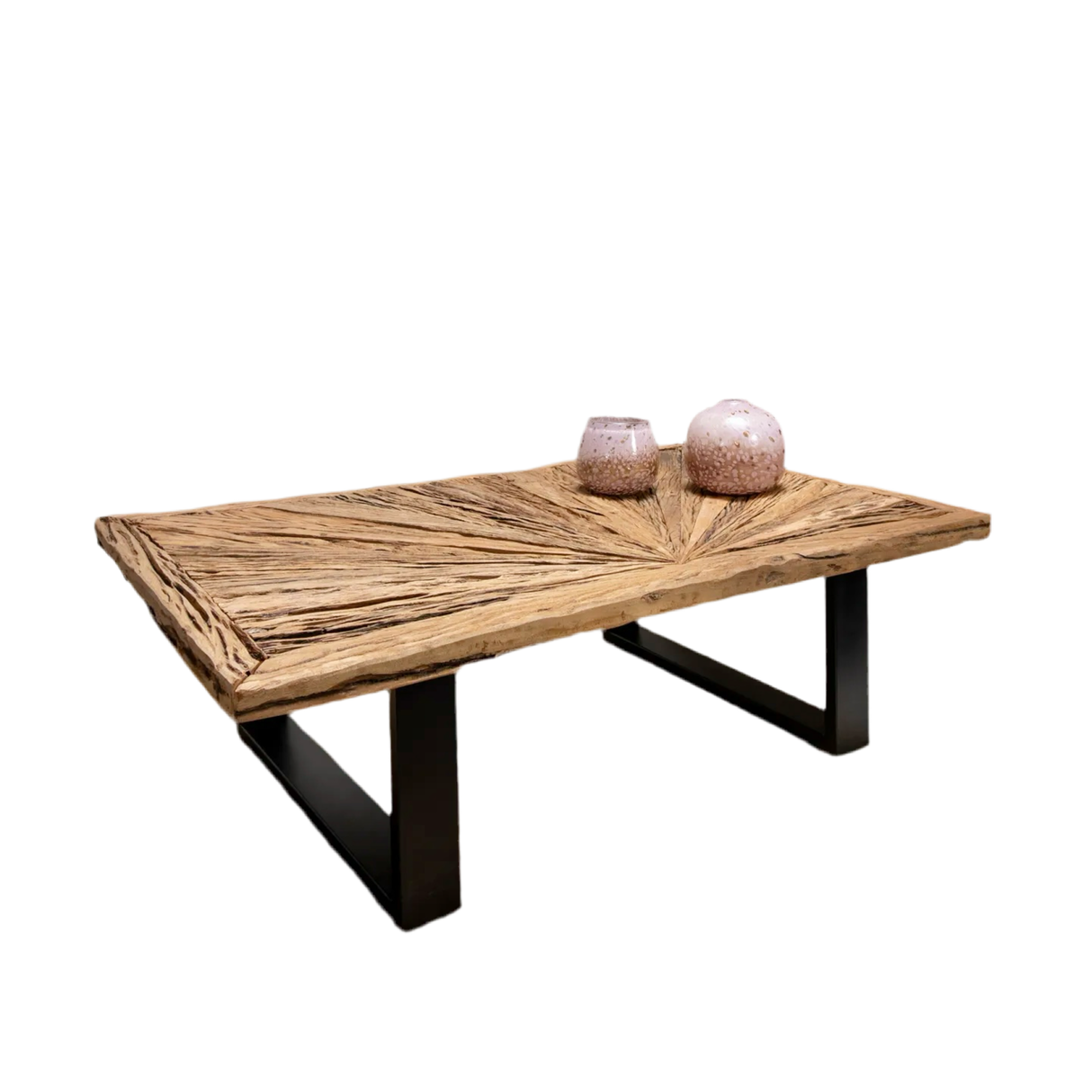 Sarmaty Couchtisch – Recyceltes Teakholz industriellen Look - Prime Möbel