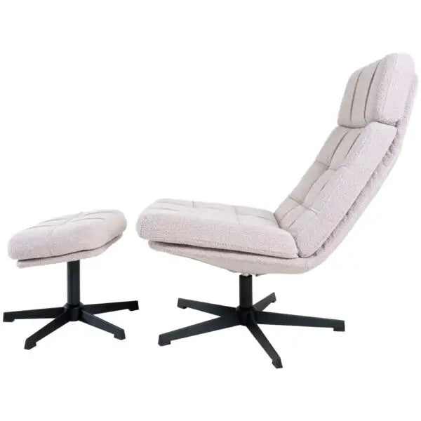 Sessel Aideen+Hocker -Bouclé - Prime Möbel