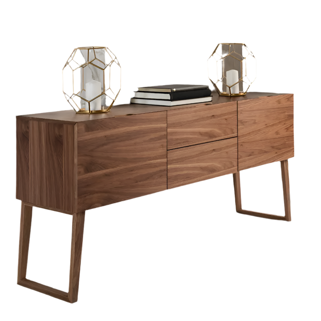 Sideboard CORA mit Struktur aus Nussbaumfurnierholz - Prime Möbel