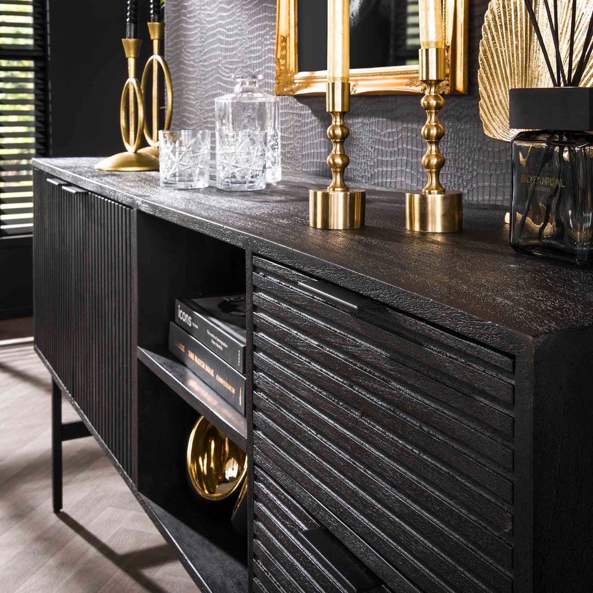 Sideboard Marina Eleganz aus Mangoholz 170x80cm - Prime Möbel