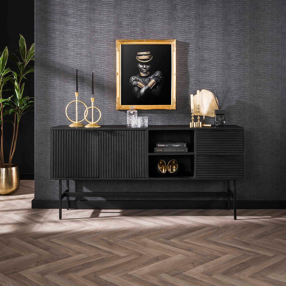 Sideboard Marina Eleganz aus Mangoholz 170x80cm - Prime Möbel