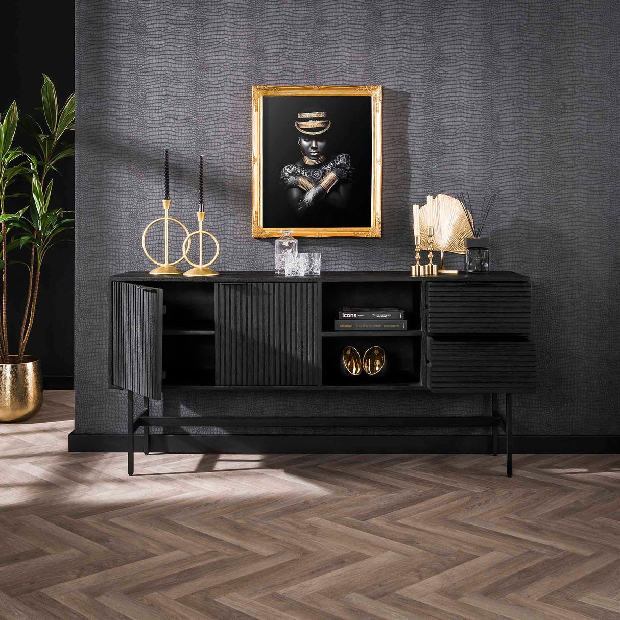 Sideboard Marina Eleganz aus Mangoholz 170x80cm - Prime Möbel