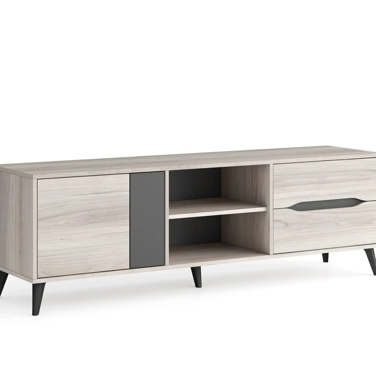 Skraut Home - TV-Schrank 160, Eiche, Grau. - Prime Möbel