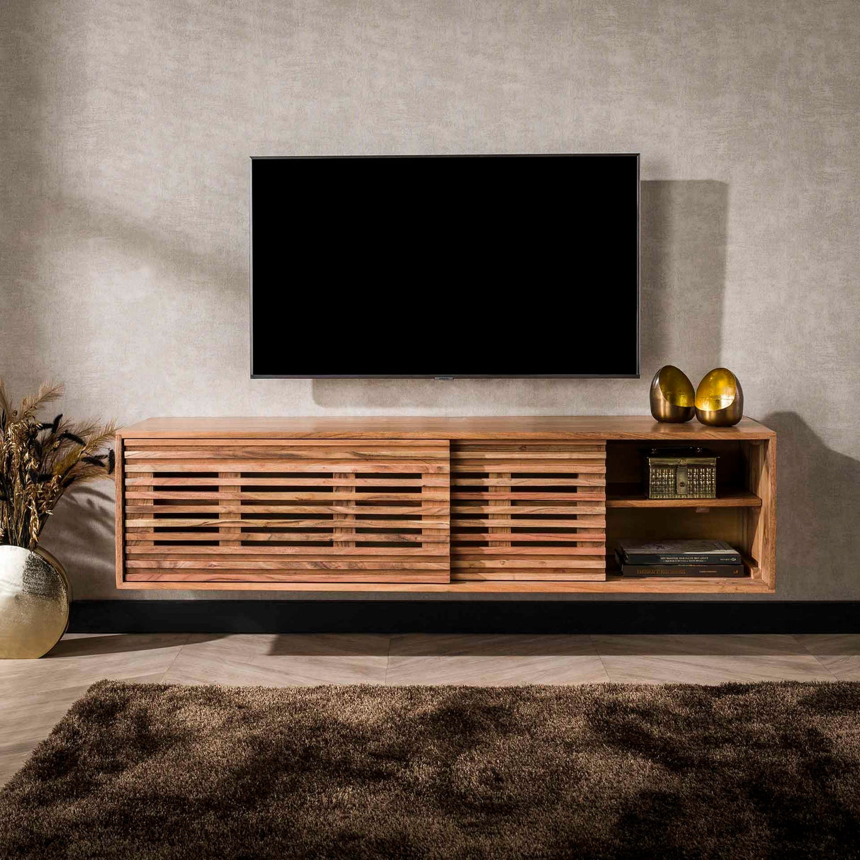 Slide TV-Möbel – Modern schwebend mit 2 Türen 150cm - Prime Möbel