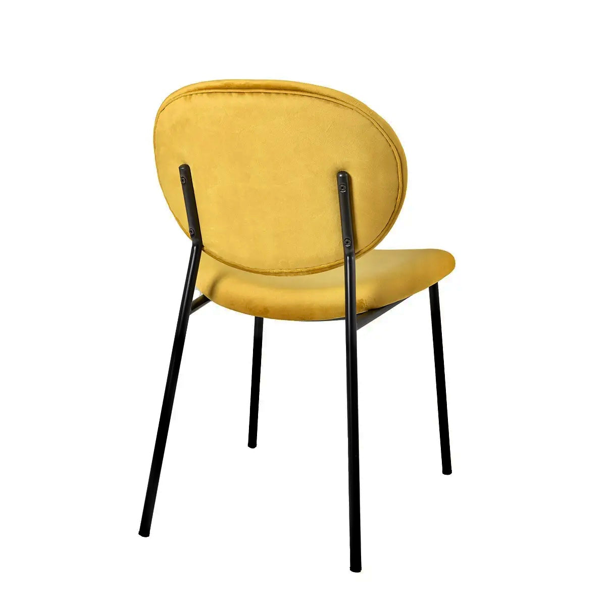 Stuhl AMAR mit senffarbenem Samtbezug. 49X55X81 - Prime Möbel