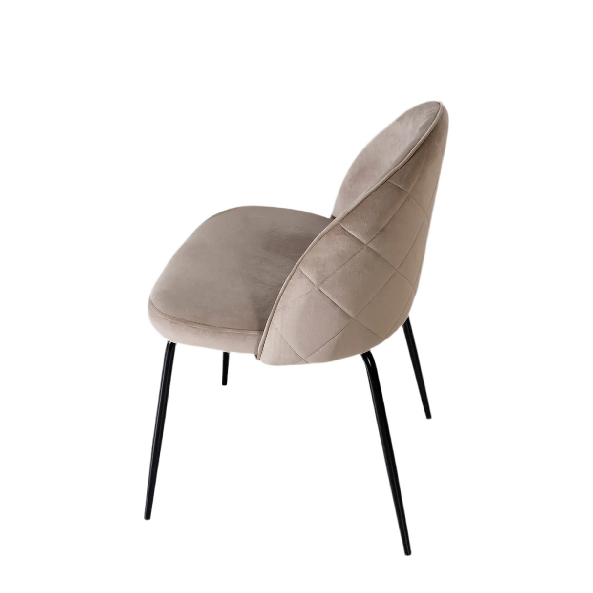 Stuhl URSULA kamelfarbenem Samt - Prime Möbel