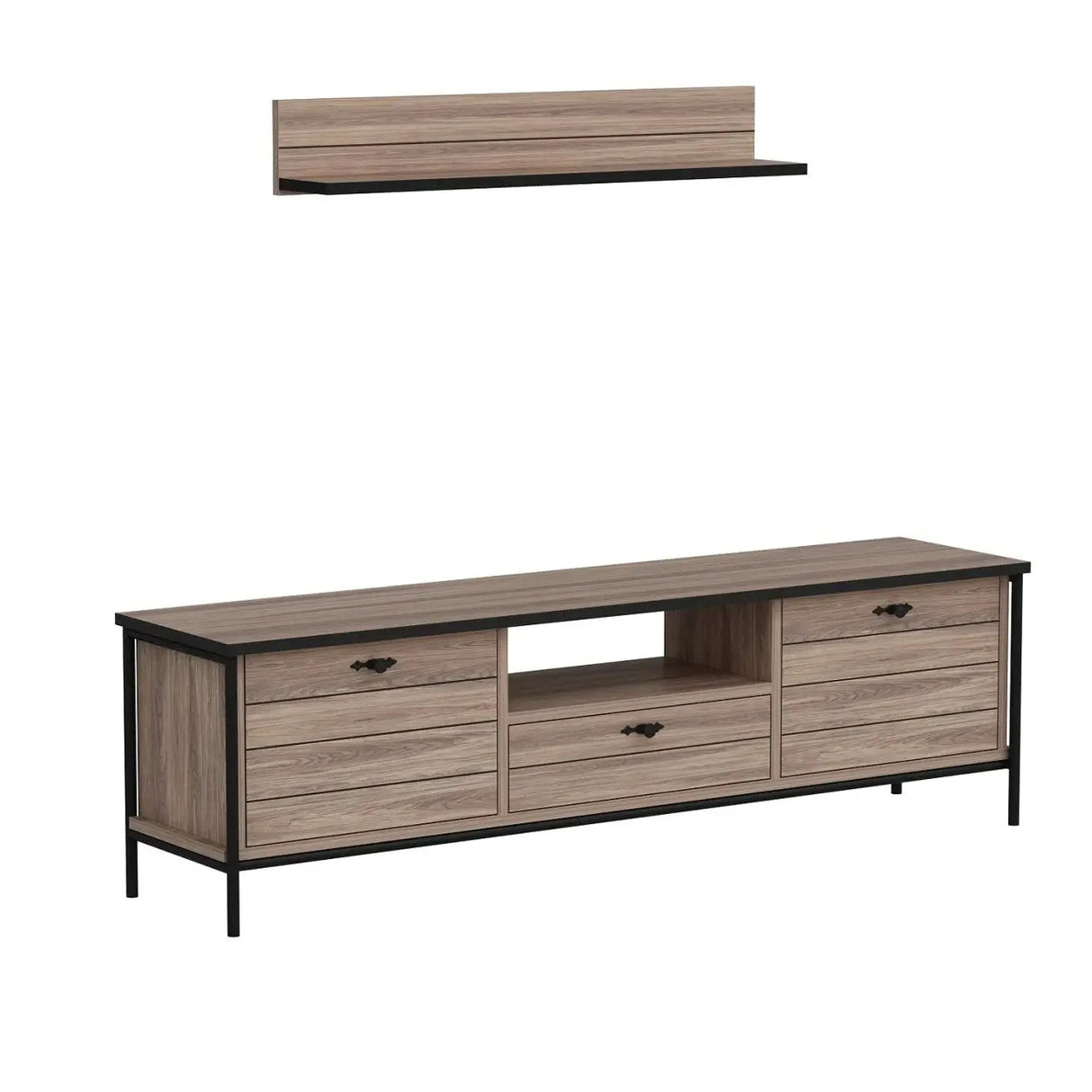 TV-Möbel Noah inkl.Wantablar mit Kaman-Nussbaumholz - Prime Möbel