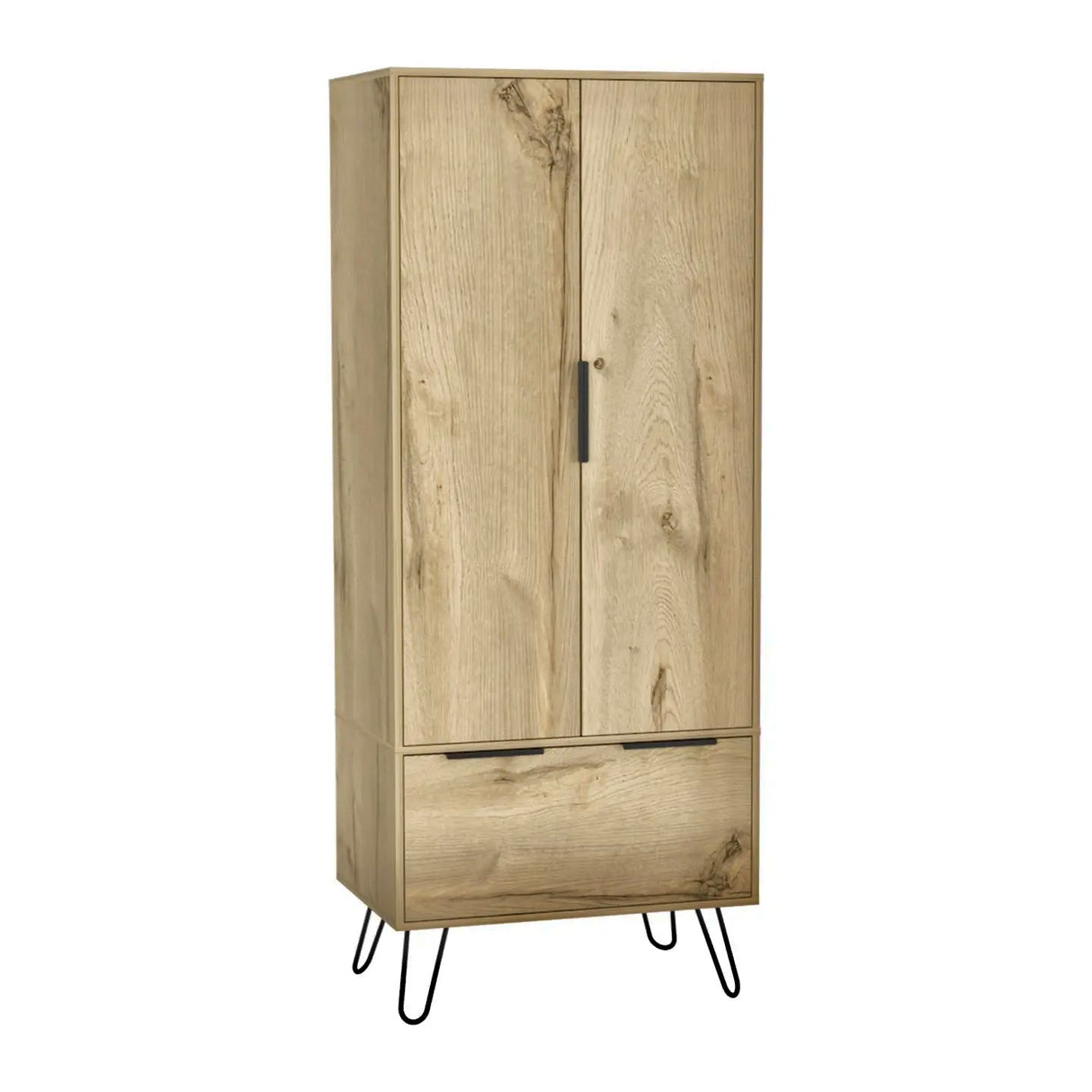 Augusta-Schrank, mit 1 Schublade und Gabelbeinen - Prime Möbel