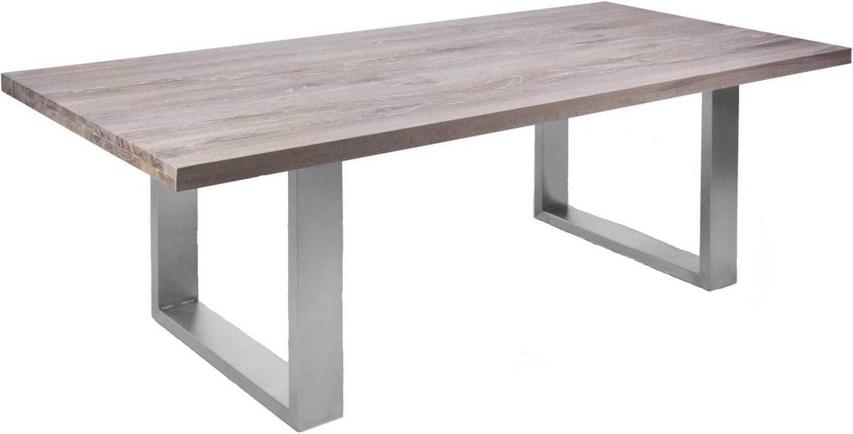 Esstisch Medor Eiche gekälkt massiv,Edelstahl Prime Möbel