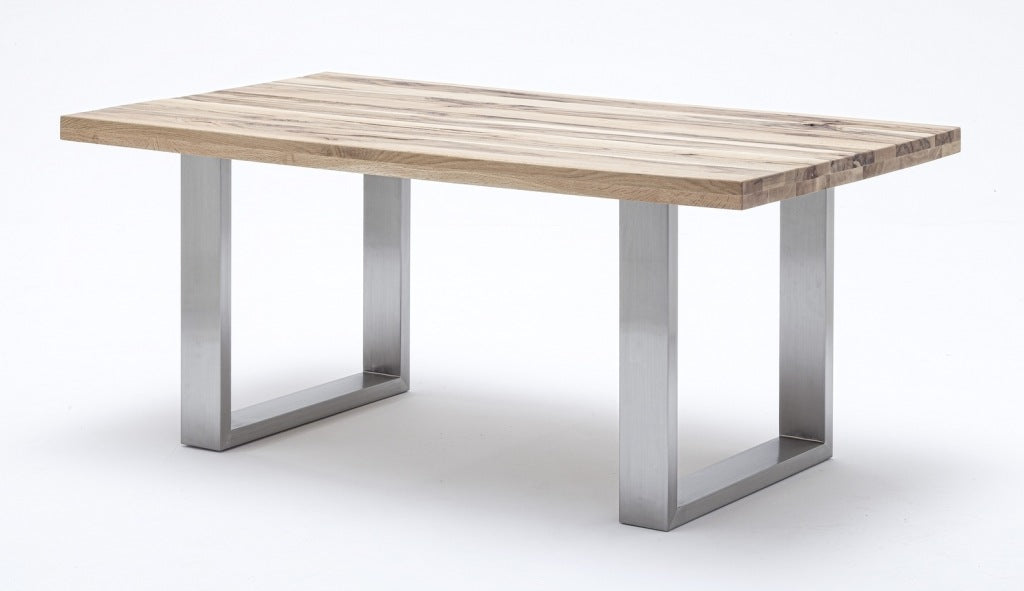 Esstisch Medor Wildeiche massiv,Edelstahl Prime Möbel