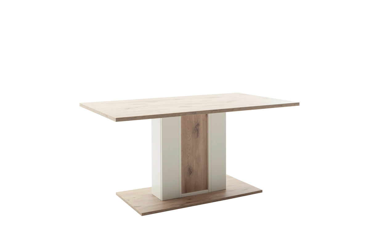 Santerno Esstisch 160x77x90cm Soft Weiss/Viking Oak Prime Möbel