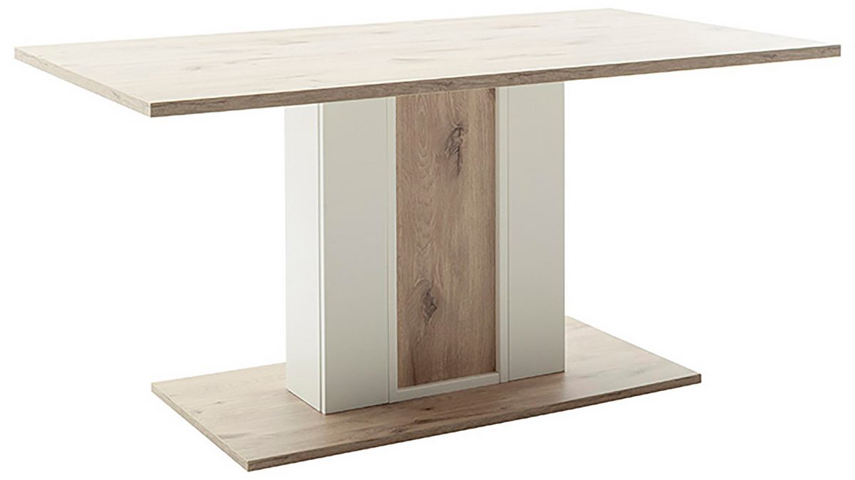 Santerno Esstisch 160x77x90cm Soft Weiss/Viking Oak Prime Möbel
