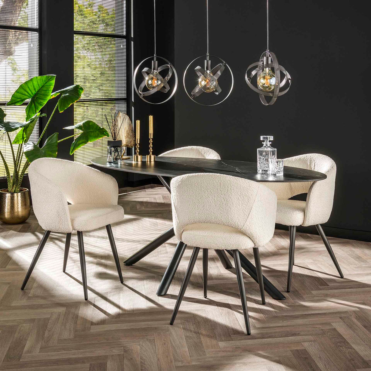 Stuhl Bouclé MeSalon weiss - Prime Möbel