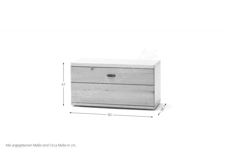 BARCELONA Garderobenbank Eiche geölt Massiv 96x 49cm Prime Möbel