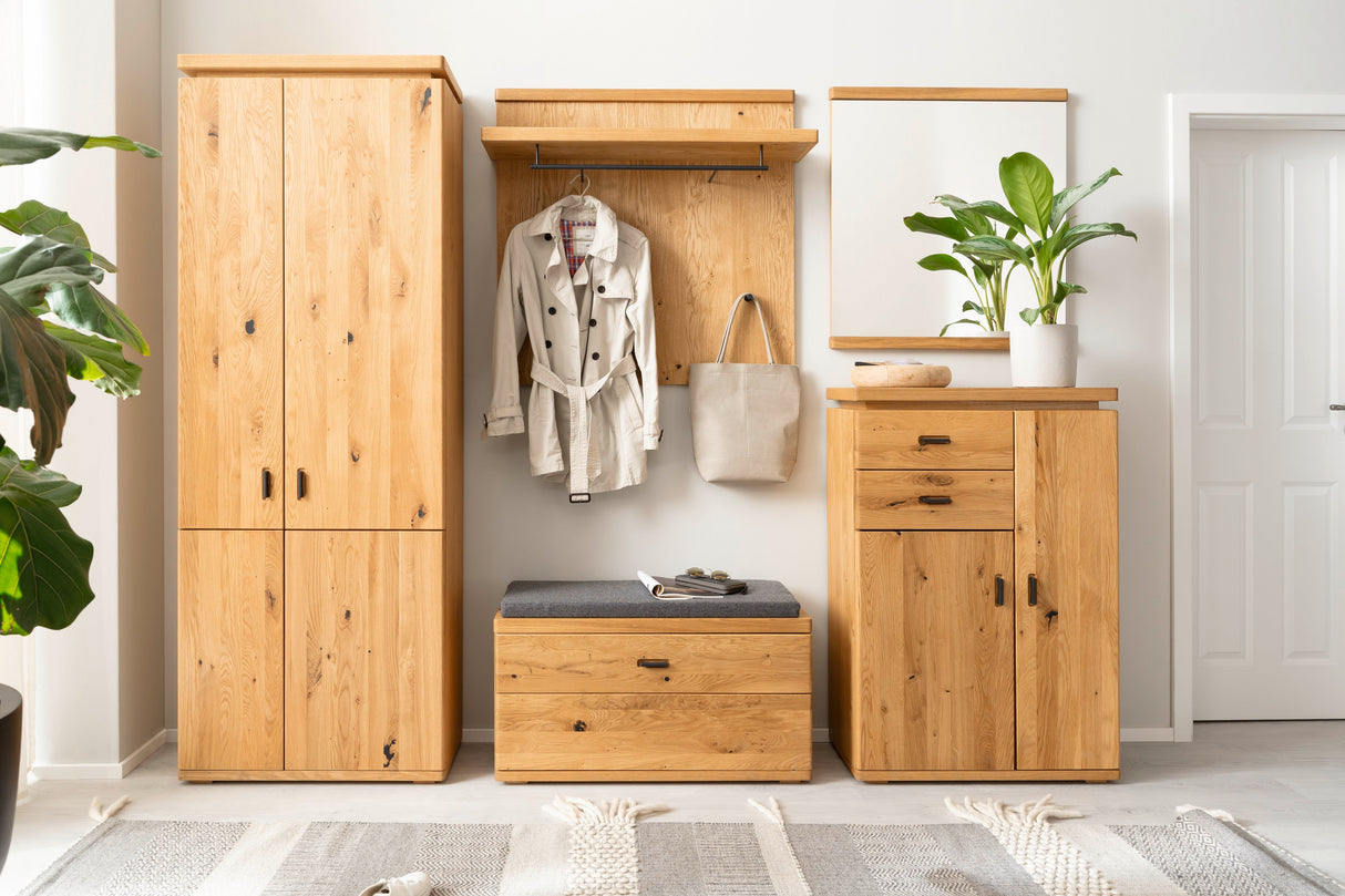 BARCELONA Prime Garderobenkombination 1 Eiche geölt Massiv - Prime Möbel
