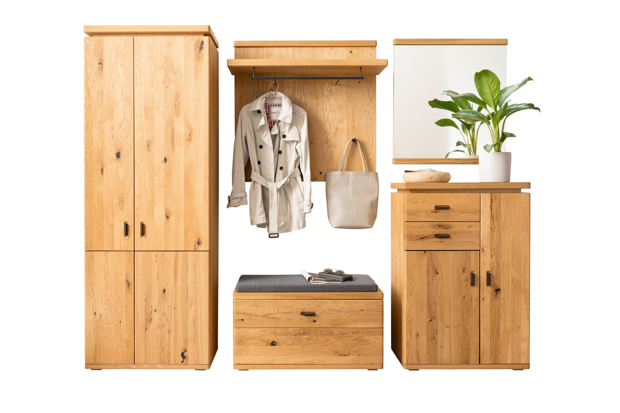 BARCELONA Prime Garderobenkombination 1 Eiche geölt Massiv - Prime Möbel