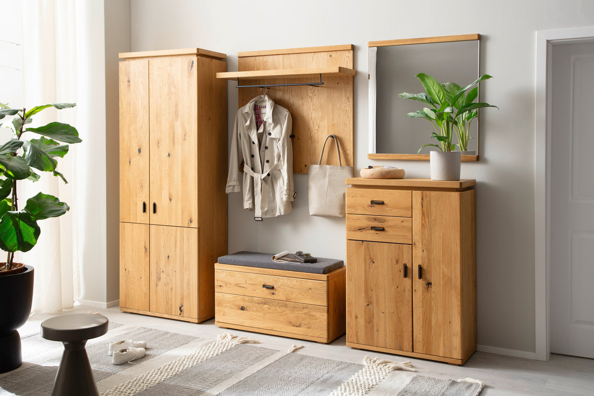 BARCELONA Prime Garderobenkombination 1 Eiche geölt Massiv - Prime Möbel