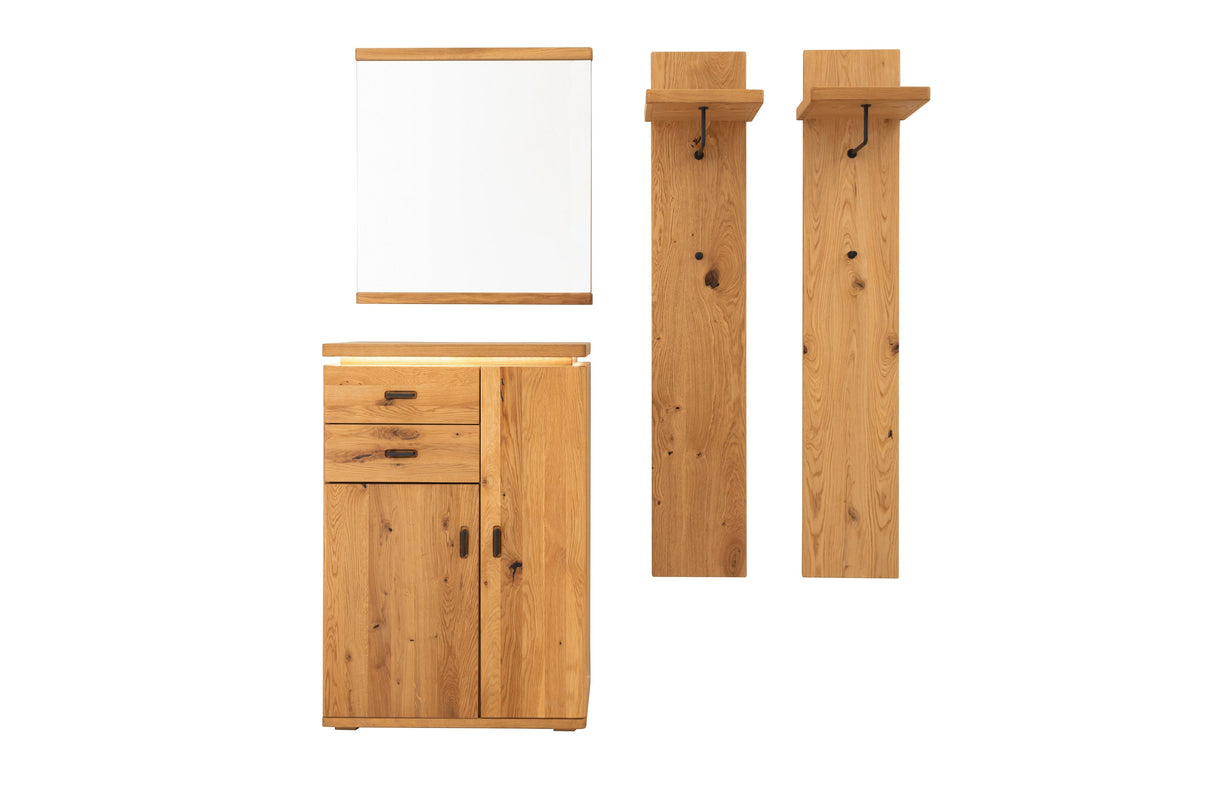 BARCELONA Prime Garderobenkombination 2 Eiche geölt Massiv Prime Möbel