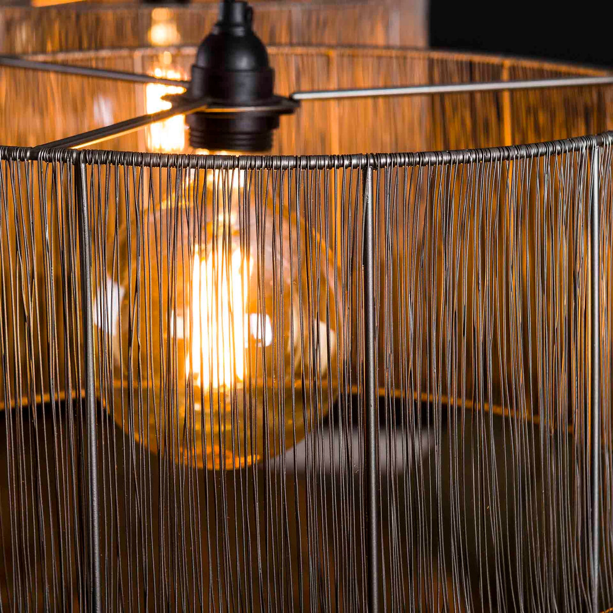 Hängelampe 2L mit Lampenschirm aus Metall 120cm - Prime Möbel