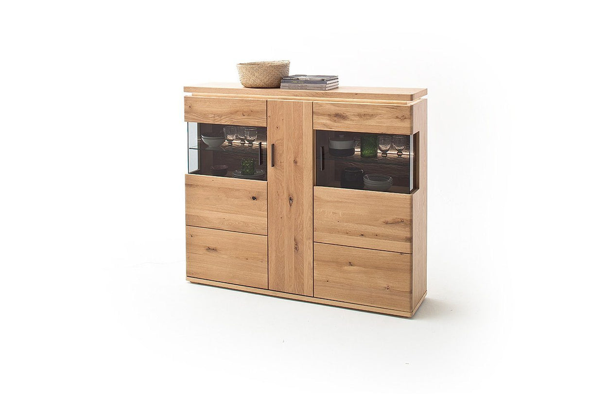 BARCELONA Highboard Eiche Massiv 150 x 128 x 37 cm Prime Möbel