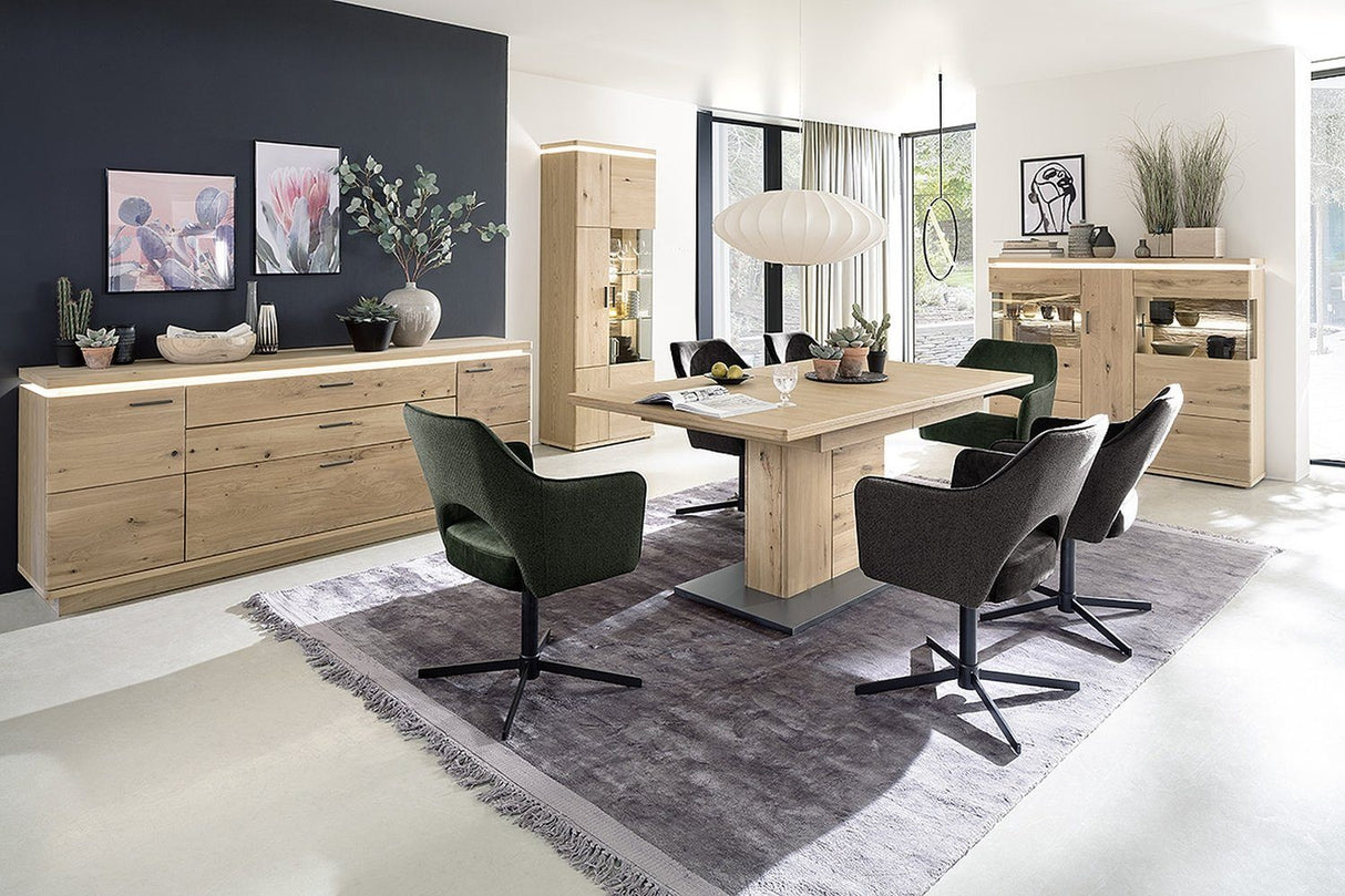 BARCELONA Highboard Eiche Massiv 150 x 128 x 37 cm Prime Möbel