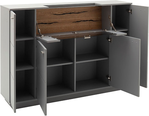 Sevilla Highboard Kommode LED 160 x 113 x 38cm arktisgrau Prime Möbel