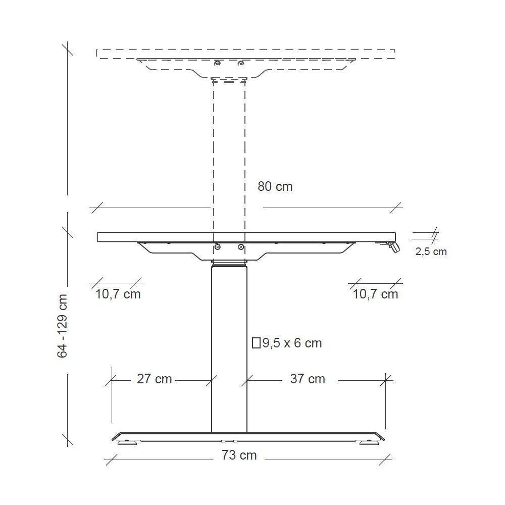 Höhenverstellbarer Schreibtisch XDKB 12W Perfektion für Ihren Arbeitsplatz - Prime Möbel