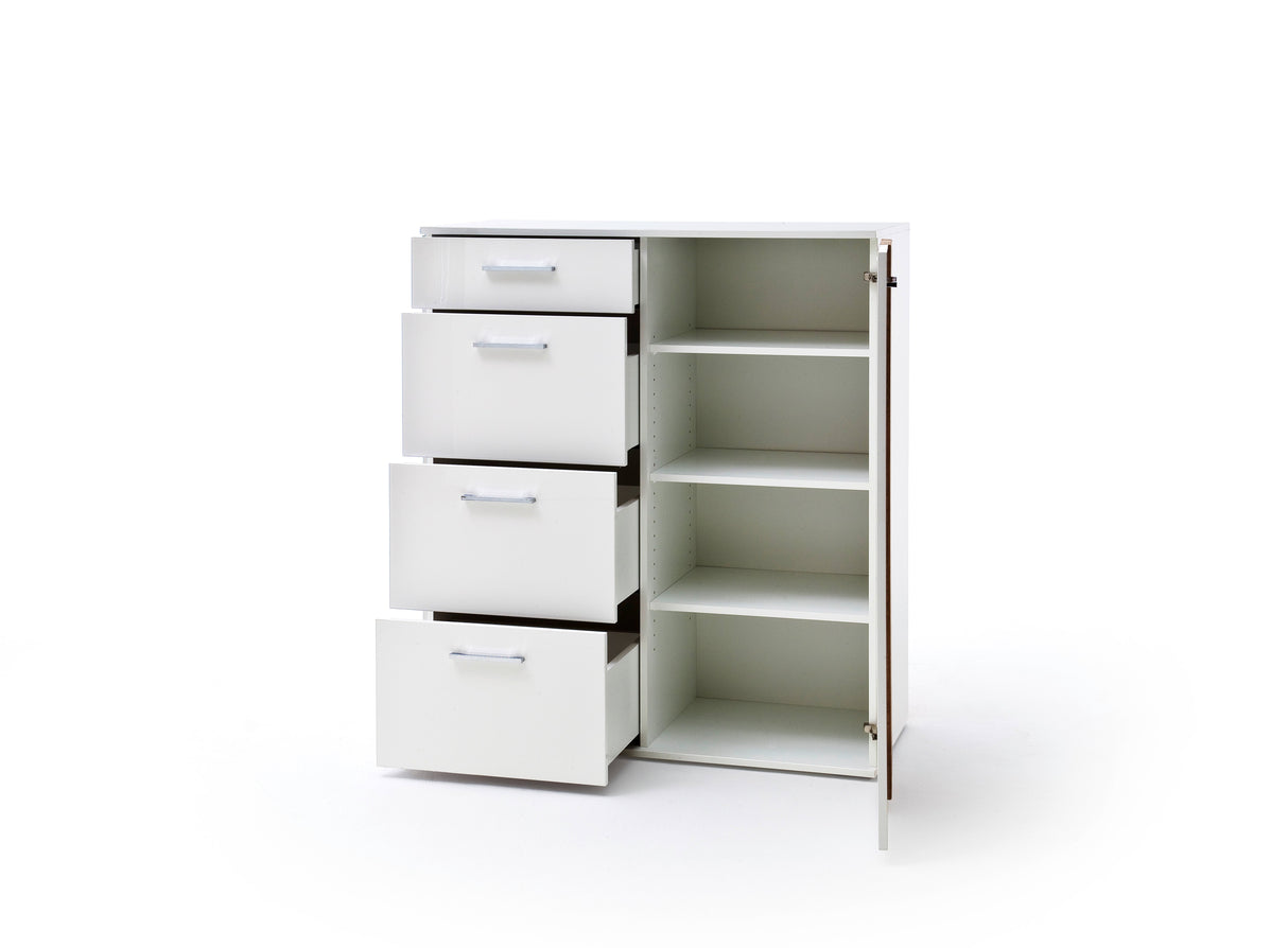 GRANADA Kommode Weiss/Wotan Eiche 131x84cm Prime Möbel