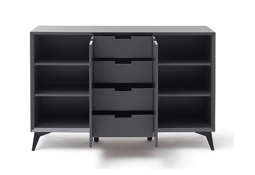 Nemanja Kommode grau matt 137x92x40 cm Prime Möbel