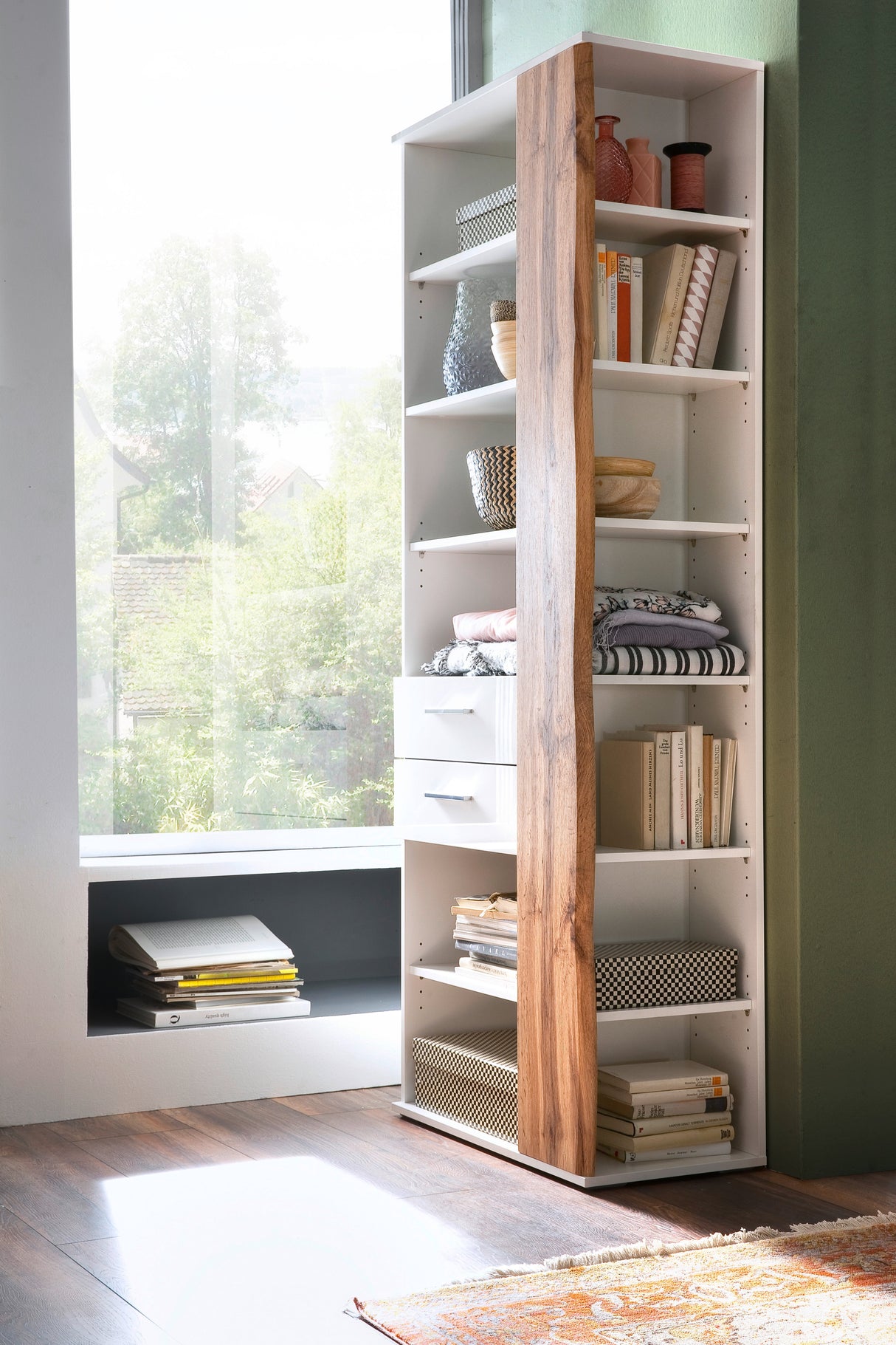 GRANADA Regal Weiss/Wotan Eiche 205x97cm Prime Möbel