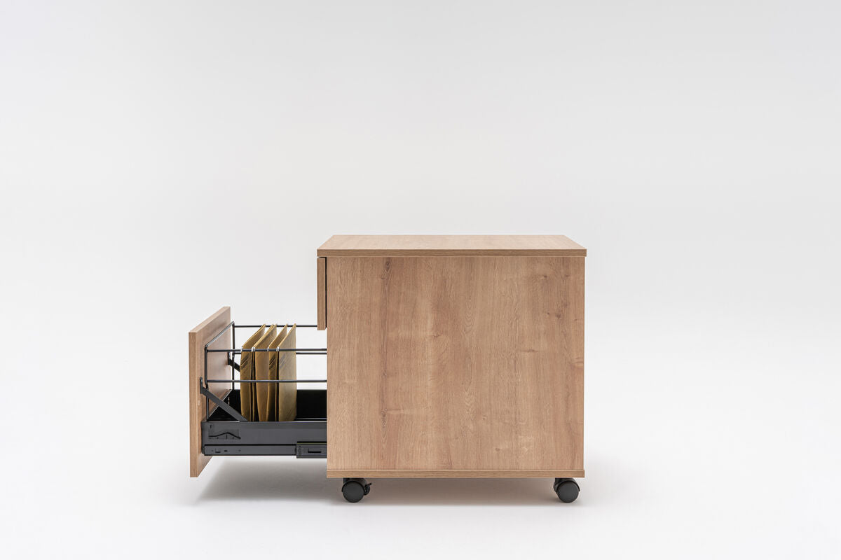 Mono Rollcontainer Bernsteineiche B428x T600x H586mm - Prime Möbel