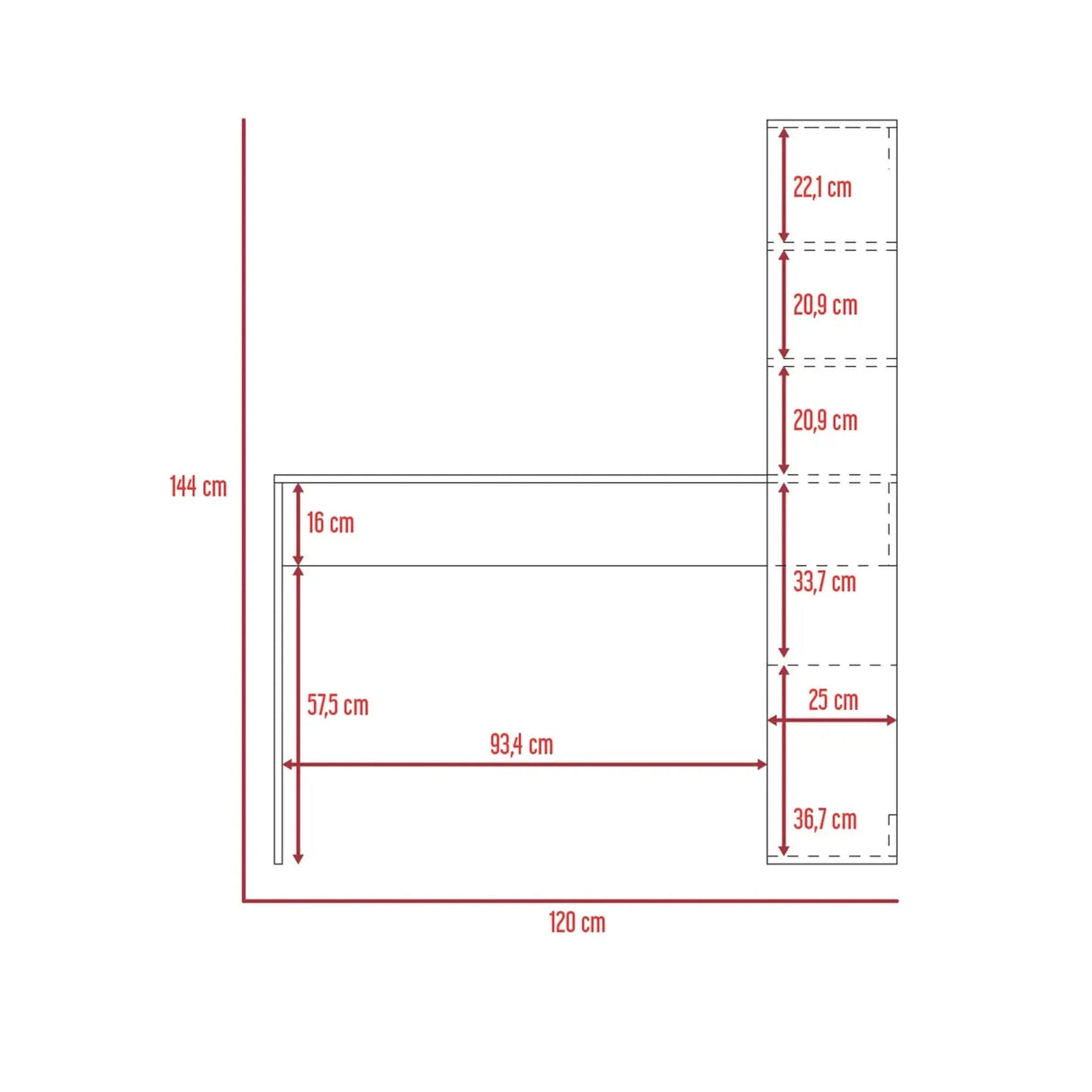 Set PRIME Z Office, Schreibtischregal 120+Bücherregal - Prime Möbel