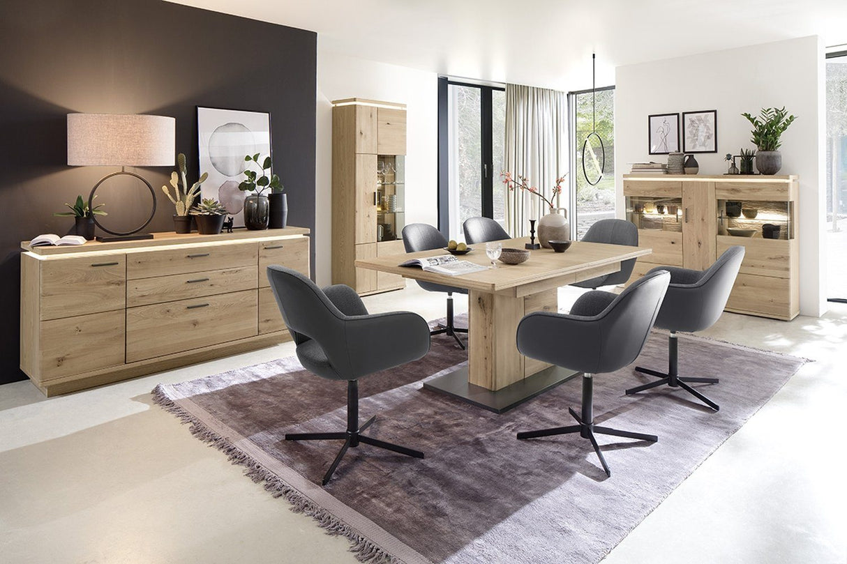 BARCELONA Sideboard Eiche Massiv 50 x 204 x 37cm Prime Möbel