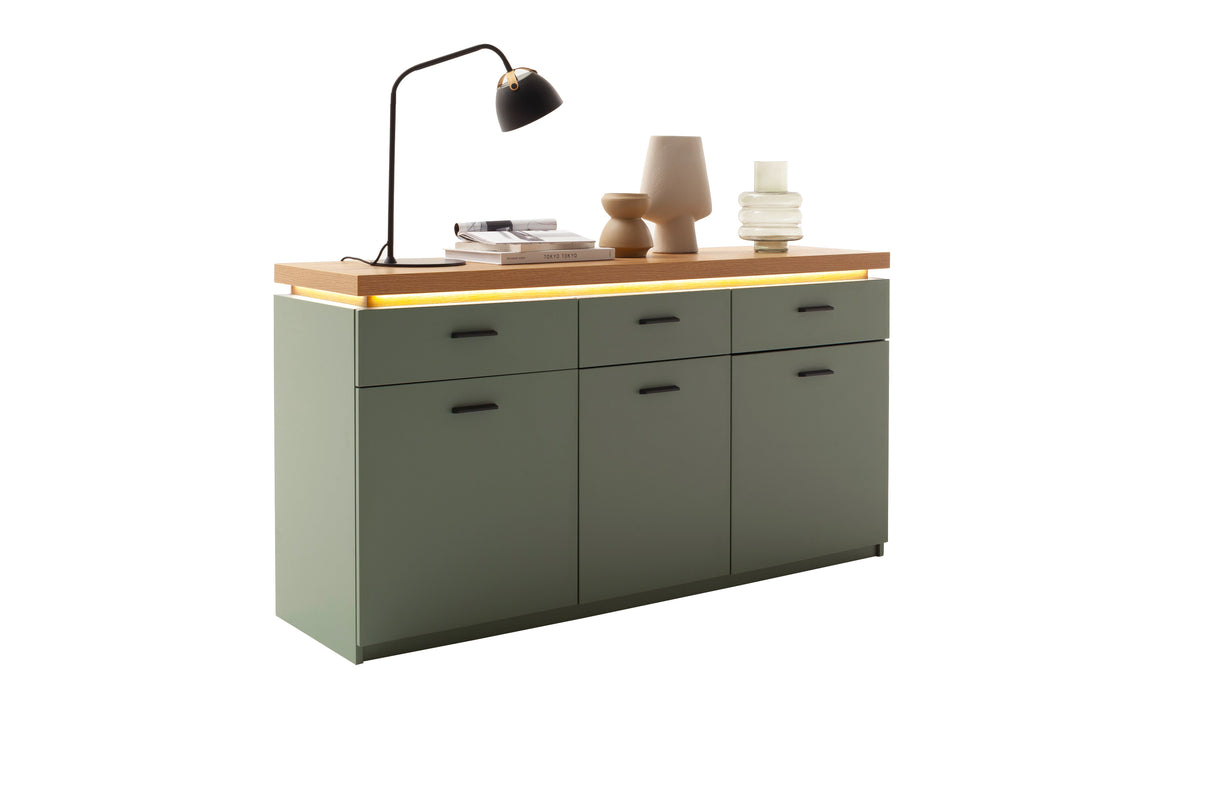 Moniz Sideboard Salbei Grün&Eiche 156x83cm Prime Möbel