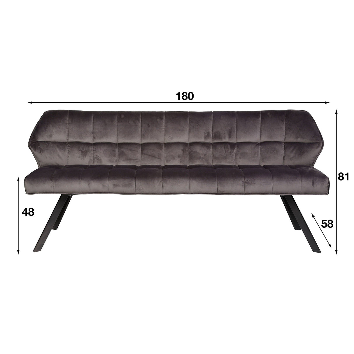 Sitzbank Raster 180cm Modern Stil Prime Möbel