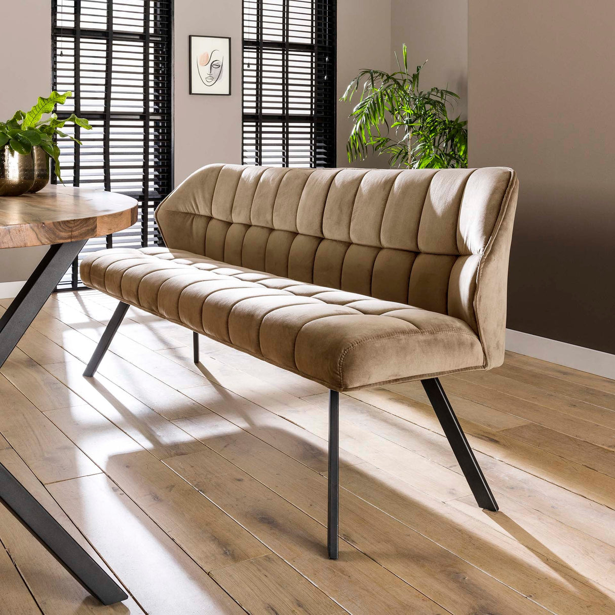 Sitzbank Raster 180cm Modern Stil Prime Möbel