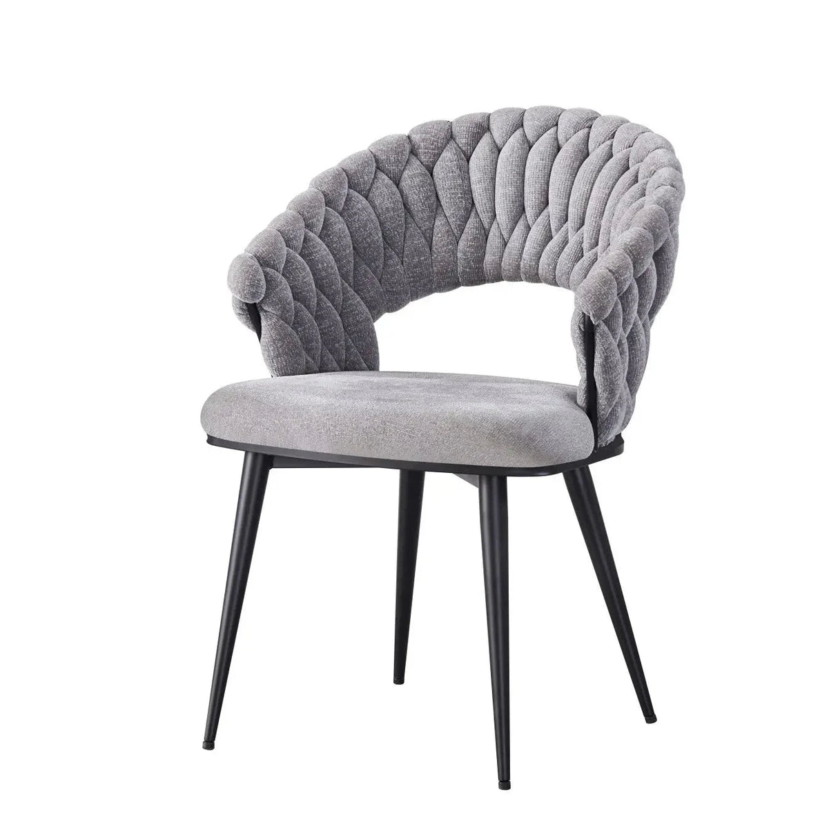 Wave Woven Esszimmerstuhl 2-set| Grau - Prime Möbel