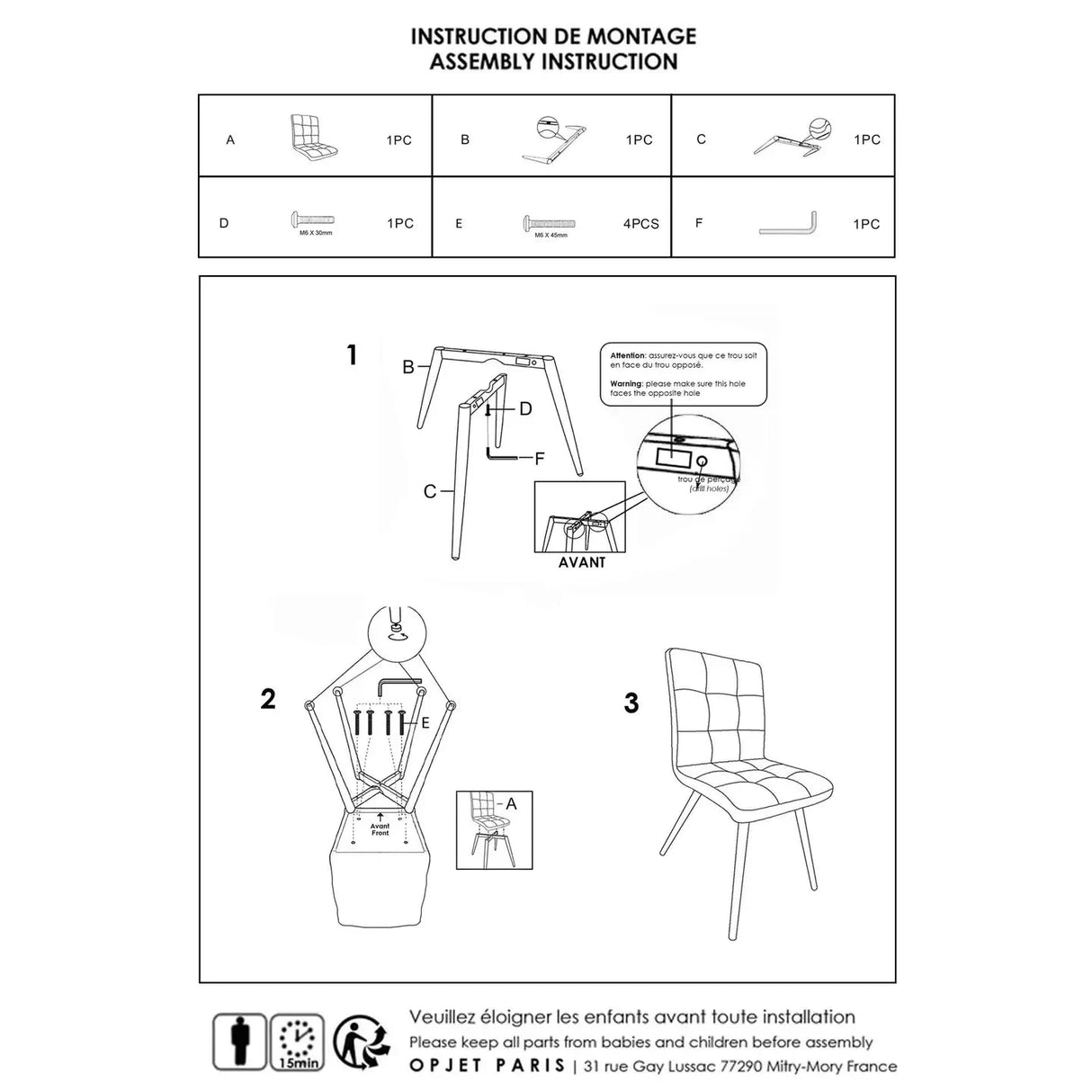 Stuhl Set Juliette Bouclette Natural (B 55 x T 47,5 x H 81 cm) - Prime Möbel