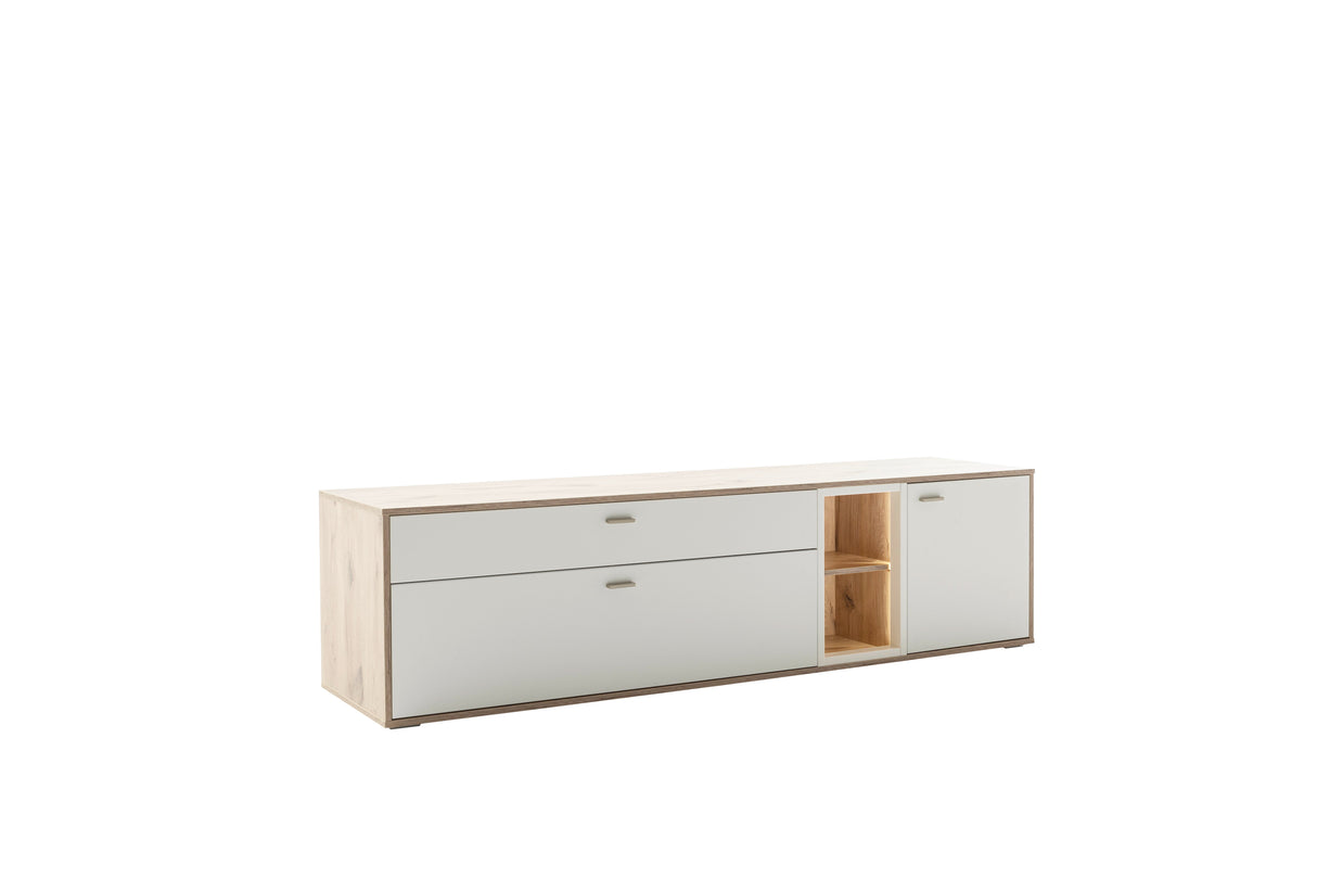 Santerno TV- Element Weiss/Viking Oak 199 cm x 50 cm Prime Möbel