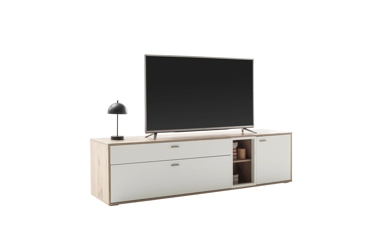 Santerno TV- Element Weiss/Viking Oak 199 cm x 50 cm Prime Möbel