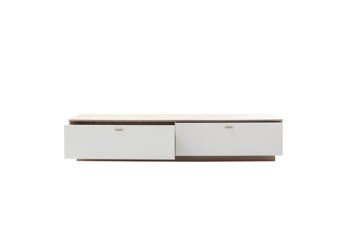 Santerno TV- Element Weiss/Viking Oak 210x50cm Prime Möbel