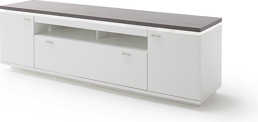 TV-Möbel Merbena Amberg Eiche/weiss matt 210x65x50cm Prime Möbel