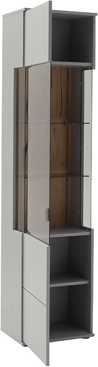 Sevilla Vitrine LED 50 x 207 x 38 cm arktisgrau Prime Möbel